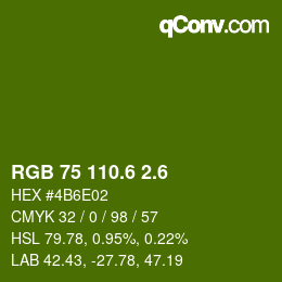 カラーコード: RGB 75 110.6 2.6 | qconv.com
