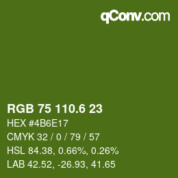 カラーコード: RGB 75 110.6 23 | qconv.com