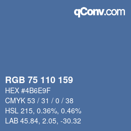 Color code: RGB 75 110 159 | qconv.com