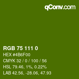 カラーコード: RGB 75 111 0 | qconv.com
