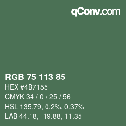 カラーコード: RGB 75 113 85 | qconv.com