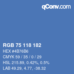 颜色代码: RGB 75 118 182 | qconv.com