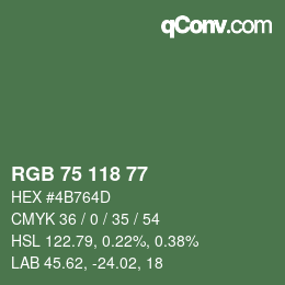 Code couleur: RGB 75 118 77 | qconv.com