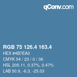 カラーコード: RGB 75 126.4 163.4 | qconv.com
