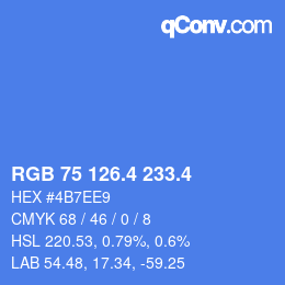 カラーコード: RGB 75 126.4 233.4 | qconv.com