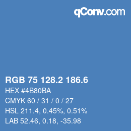 カラーコード: RGB 75 128.2 186.6 | qconv.com