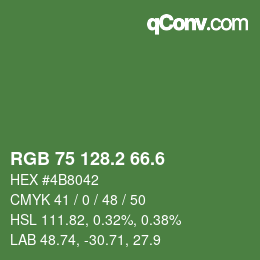 カラーコード: RGB 75 128.2 66.6 | qconv.com