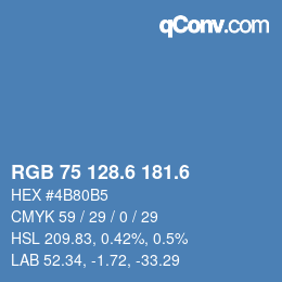 カラーコード: RGB 75 128.6 181.6 | qconv.com