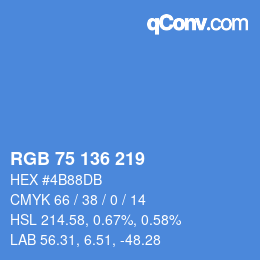 Color code: RGB 75 136 219 | qconv.com