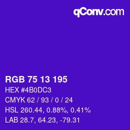 Color code: RGB 75 13 195 | qconv.com