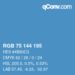 Color code: RGB 75 144 195 | qconv.com