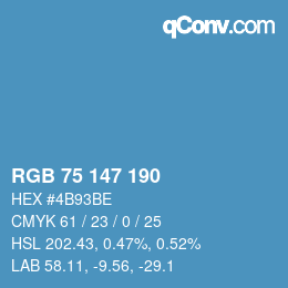 カラーコード: RGB 75 147 190 | qconv.com