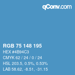 カラーコード: RGB 75 148 195 | qconv.com