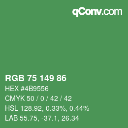 Color code: RGB 75 149 86 | qconv.com