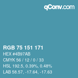 Color code: RGB 75 151 171 | qconv.com