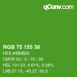 Color code: RGB 75 155 38 | qconv.com