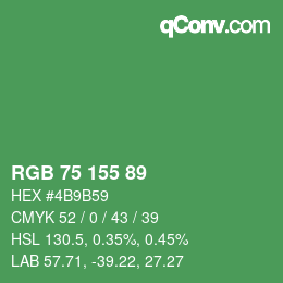 颜色代码: RGB 75 155 89 | qconv.com