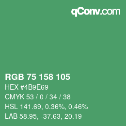 Color code: RGB 75 158 105 | qconv.com