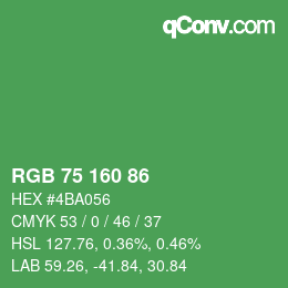 Color code: RGB 75 160 86 | qconv.com