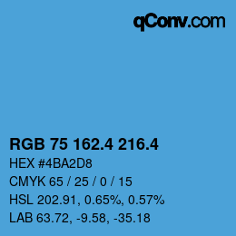 カラーコード: RGB 75 162.4 216.4 | qconv.com