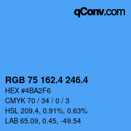 カラーコード: RGB 75 162.4 246.4 | qconv.com