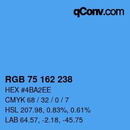 Color code: RGB 75 162 238 | qconv.com