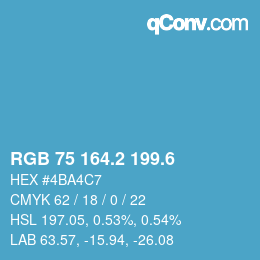 カラーコード: RGB 75 164.2 199.6 | qconv.com