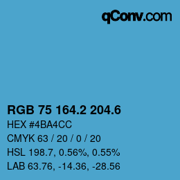 カラーコード: RGB 75 164.2 204.6 | qconv.com