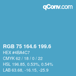 カラーコード: RGB 75 164.6 199.6 | qconv.com