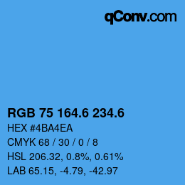 カラーコード: RGB 75 164.6 234.6 | qconv.com