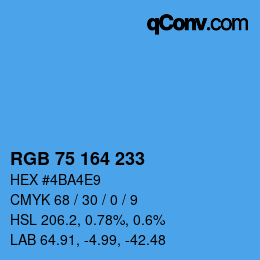 カラーコード: RGB 75 164 233 | qconv.com
