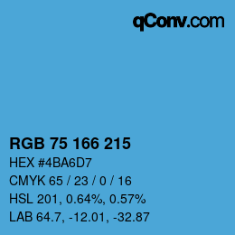 Color code: RGB 75 166 215 | qconv.com