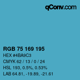 カラーコード: RGB 75 169 195 | qconv.com