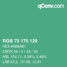 Farbcode: RGB 75 170 129 | qconv.com