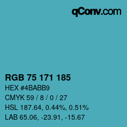 Farbcode: RGB 75 171 185 | qconv.com
