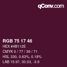 Farbcode: RGB 75 17 46 | qconv.com