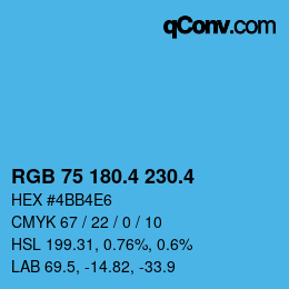 カラーコード: RGB 75 180.4 230.4 | qconv.com