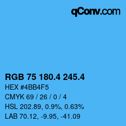 カラーコード: RGB 75 180.4 245.4 | qconv.com