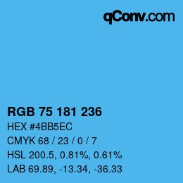 Color code: RGB 75 181 236 | qconv.com