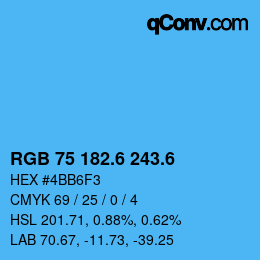 カラーコード: RGB 75 182.6 243.6 | qconv.com
