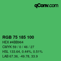 Color code: RGB 75 185 100 | qconv.com