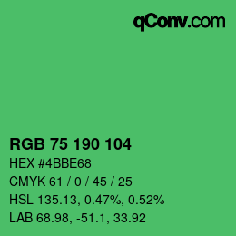 Color code: RGB 75 190 104 | qconv.com