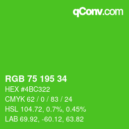 Color code: RGB 75 195 34 | qconv.com