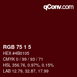 カラーコード: RGB 75 1 5 | qconv.com