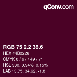 カラーコード: RGB 75 2.2 38.6 | qconv.com