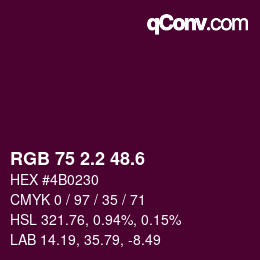 カラーコード: RGB 75 2.2 48.6 | qconv.com