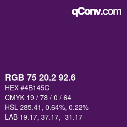 カラーコード: RGB 75 20.2 92.6 | qconv.com
