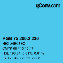 カラーコード: RGB 75 200.2 236 | qconv.com