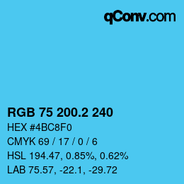 カラーコード: RGB 75 200.2 240 | qconv.com
