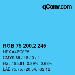 カラーコード: RGB 75 200.2 245 | qconv.com
